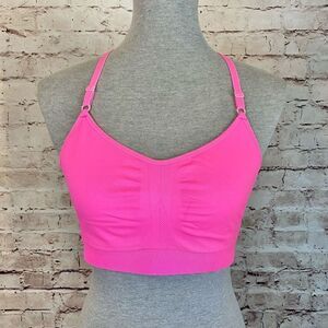 VSX Victoria’s Secret Sports Bra Pink Racerback Low Medium Impact Size Large